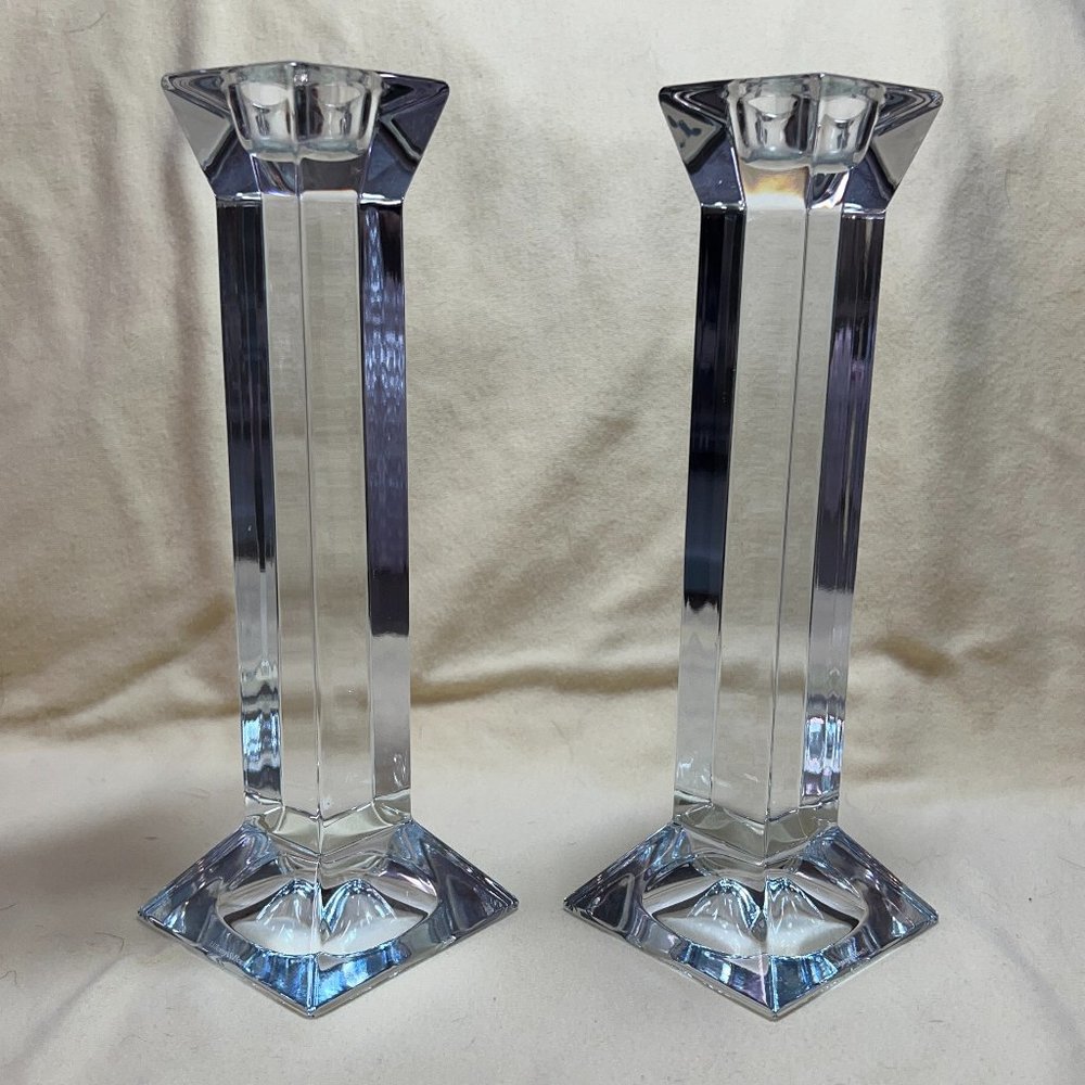 Villeroy & Boch Pair of Crystal Candlesticks/Candle Holders